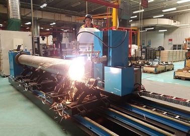 أنبوب يتقاطع خطّ Plasma cnc آلة / CNC4-800-6 أنبوب بلازما عمليّة قطع آلة